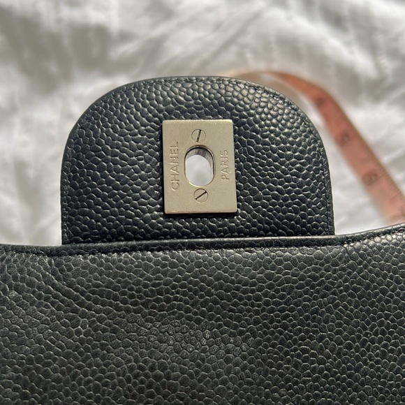 CHANEL JUMBO CAVIAR SINGLE FLAP BAG black silver - Picture 14 of 17